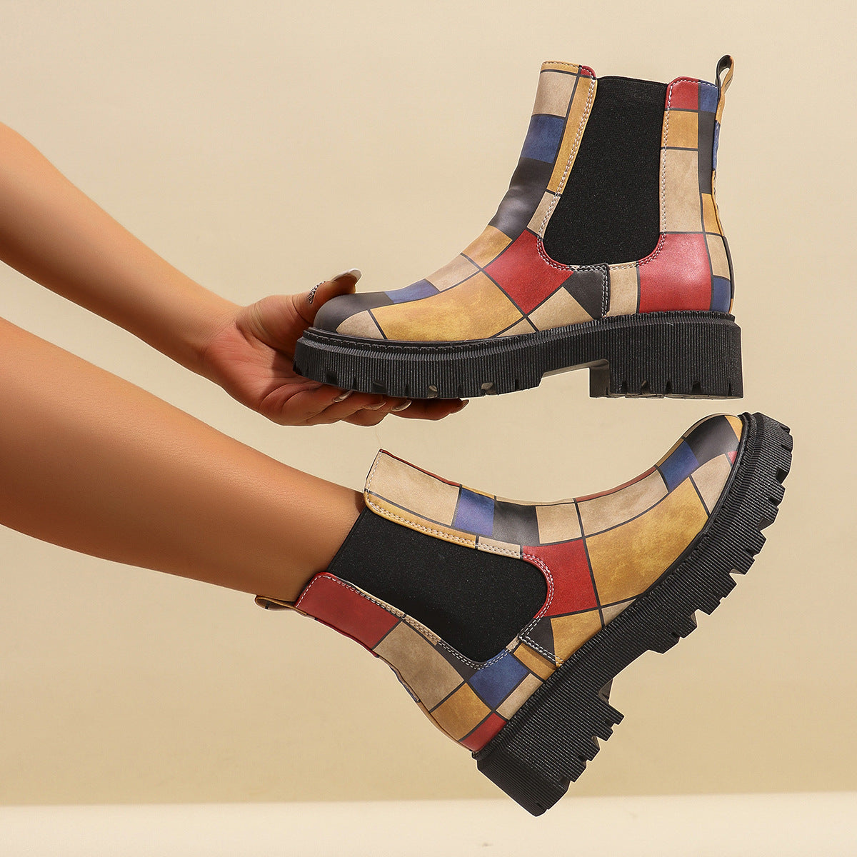 Allegra Geometric Chelsea Boots