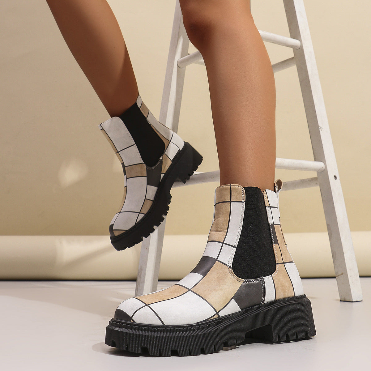 Allegra Geometric Chelsea Boots