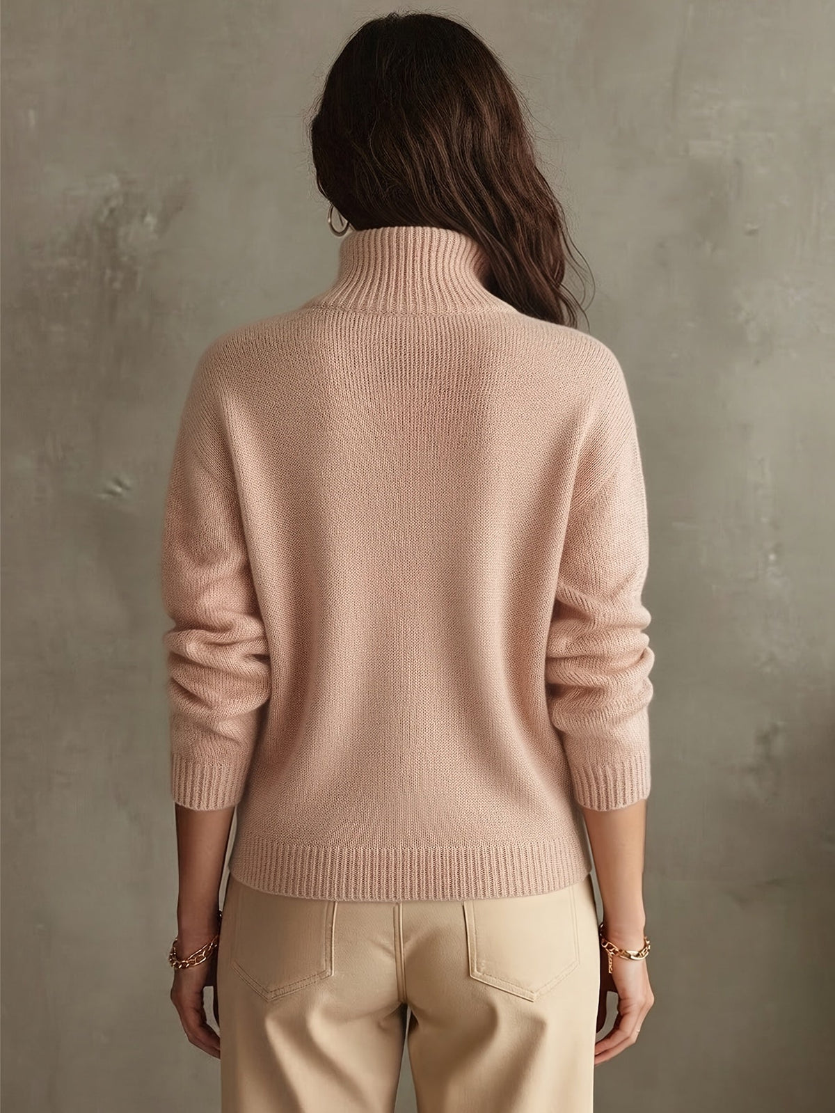 Comfortable Knit Sweatshirt for Women with Mock Neck Long Sleeve Quarter Zip Ribbed Oversized Style
