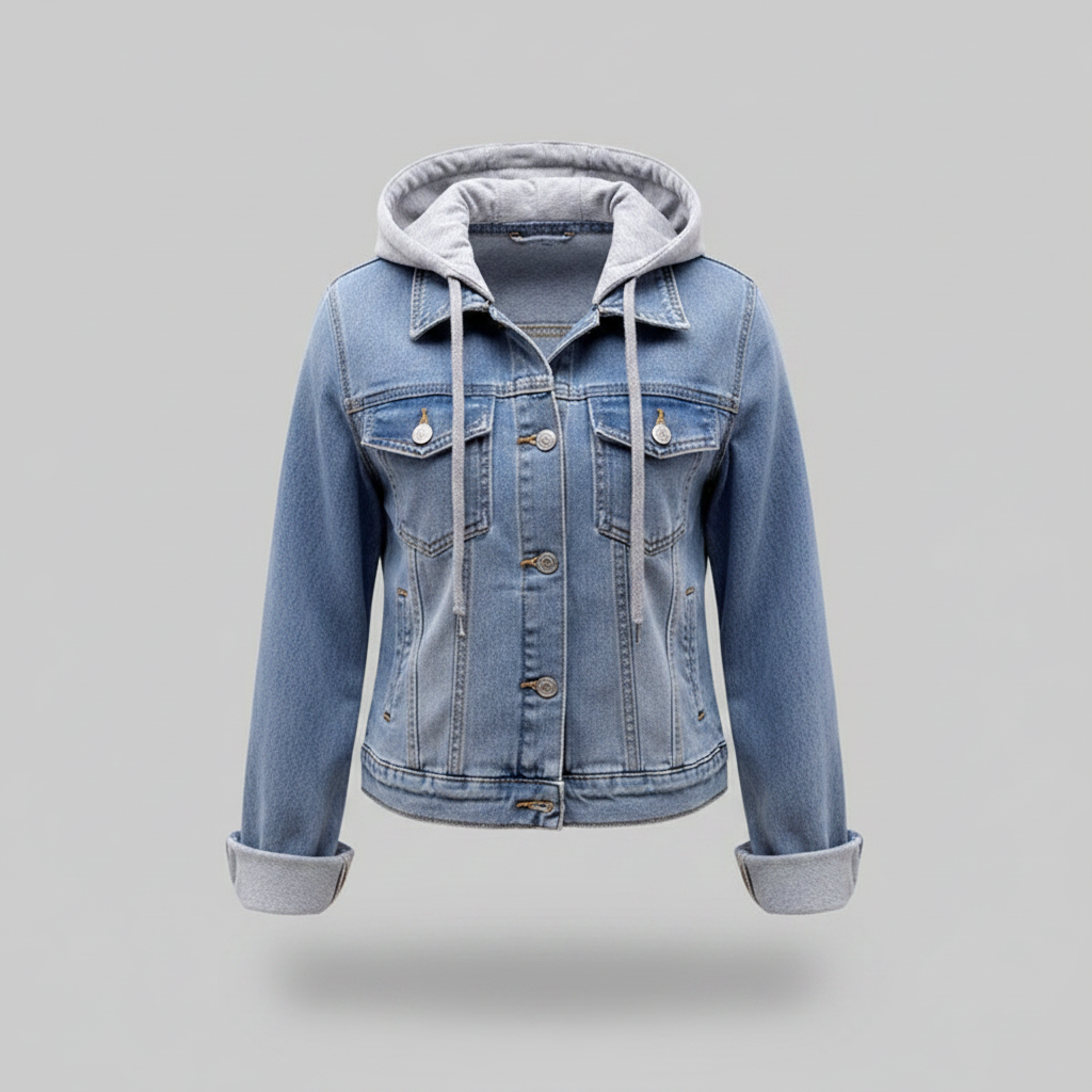 Denim Jacket with Removable Hood | Women's Jacket Outerwear