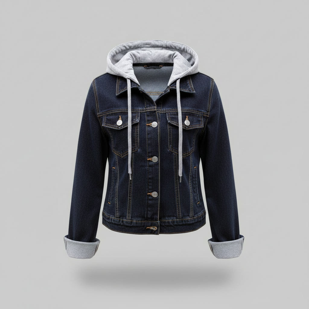 Denim Jacket with Removable Hood | Women's Jacket Outerwear