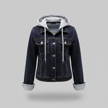 Denim Jacket with Removable Hood | Women's Jacket Outerwear