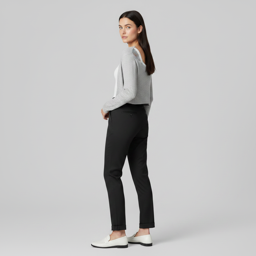 Elegant High Waist Women's Suit Trousers | Office Wear