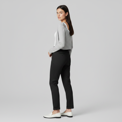 Elegant High Waist Women's Suit Trousers | Office Wear