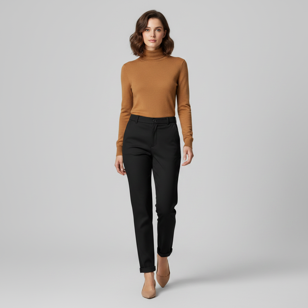 Elegant High Waist Women's Suit Trousers | Office Wear