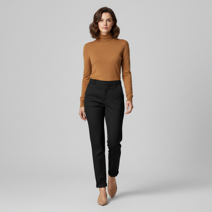 Elegant High Waist Women's Suit Trousers | Office Wear