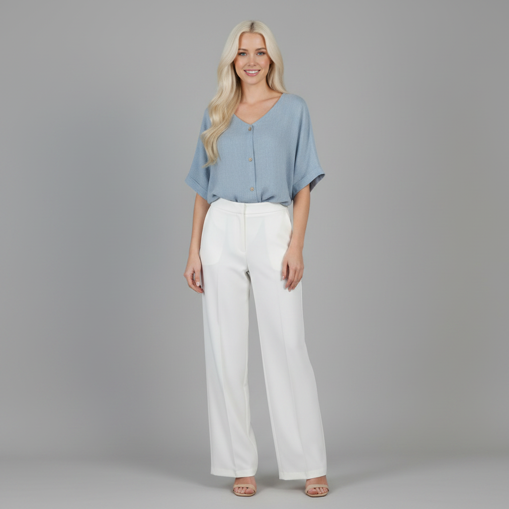 Elegant V-Neck Blouse | Women's Fashion Top