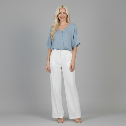 Elegant V-Neck Blouse | Women's Fashion Top