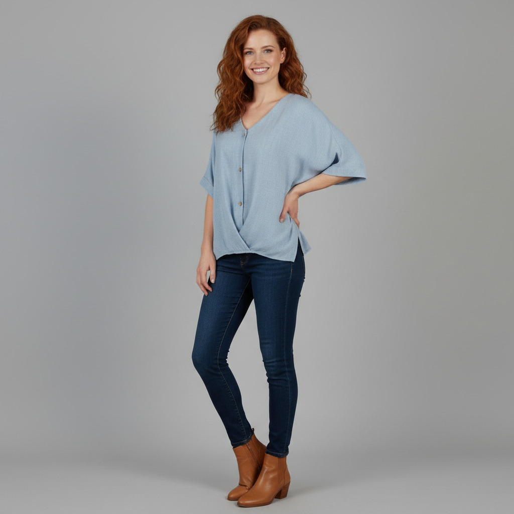 Elegant V-Neck Blouse | Women's Fashion Top