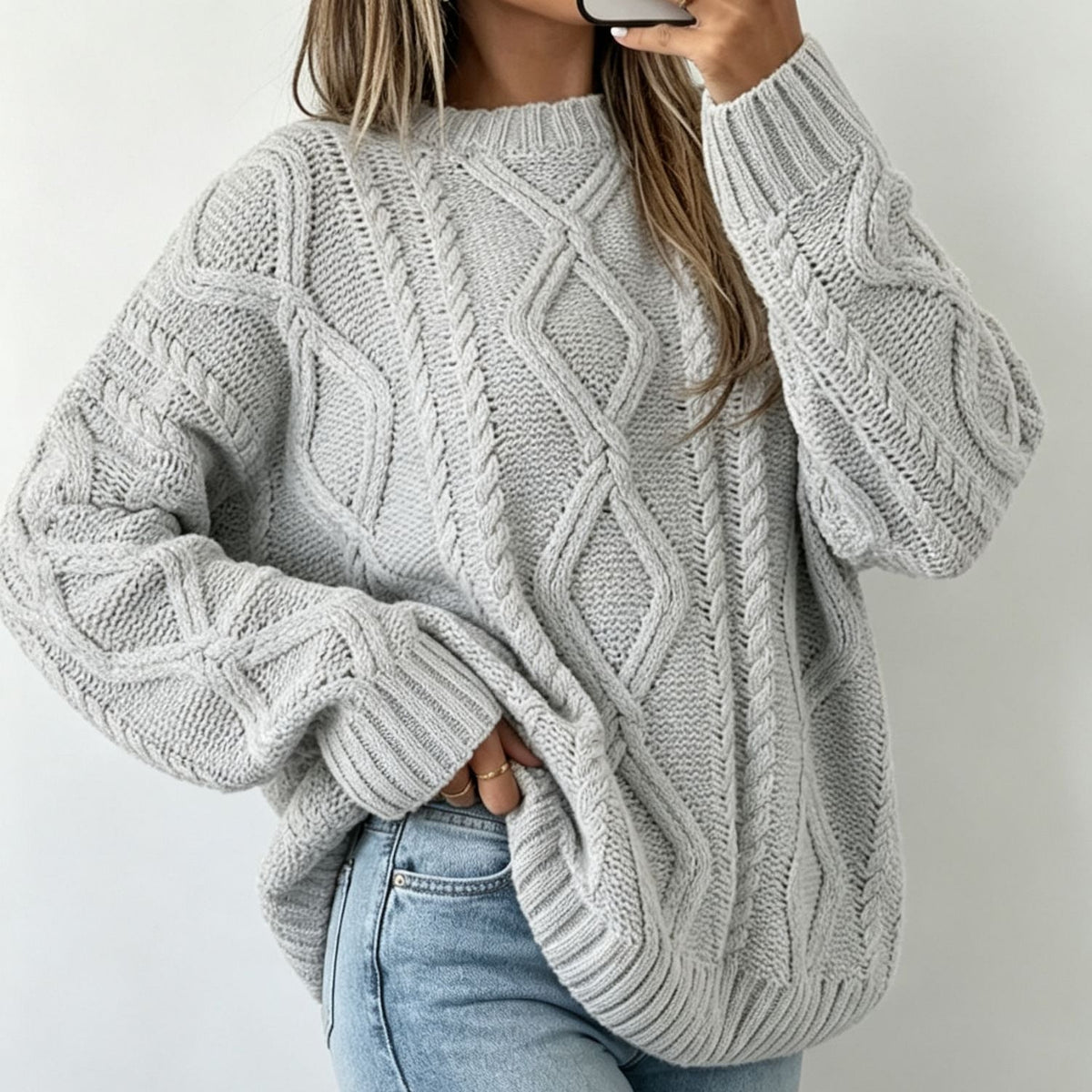 Everly | Women's Oversized Cable Knit Sweater
