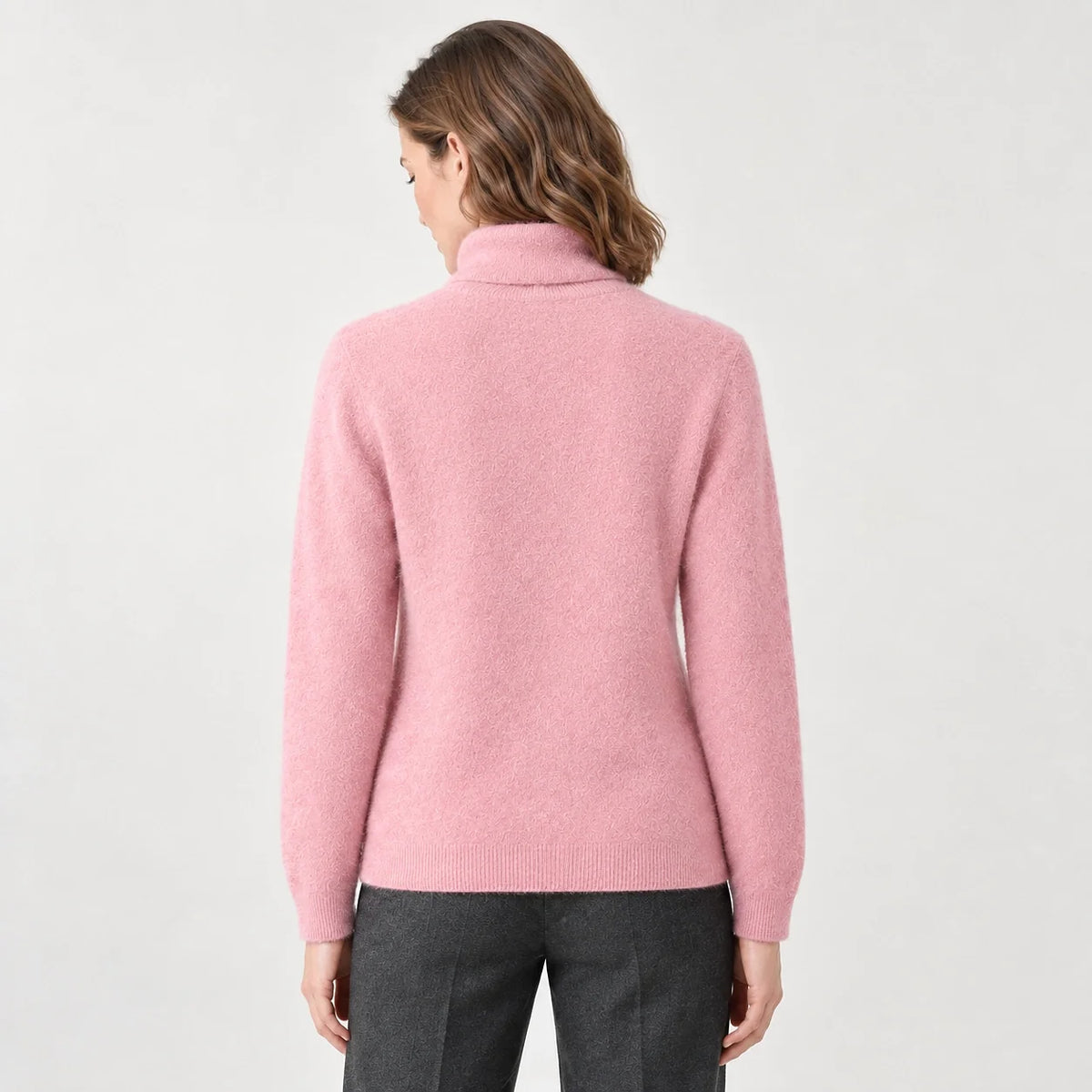 Aria | Women's Cashmere Sweater - Mock Neck Ribbed Trim Relaxed Fit