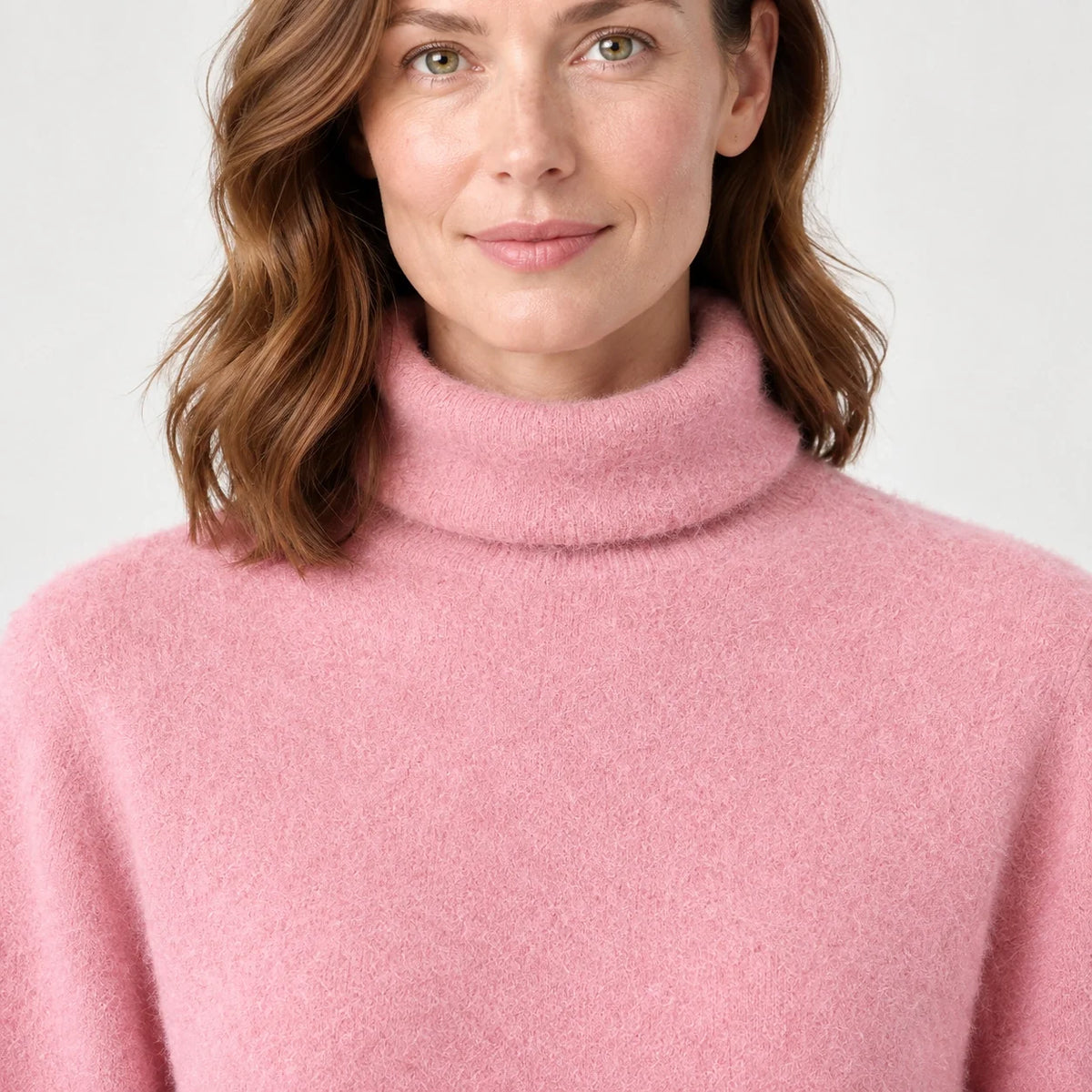 Aria | Women's Cashmere Sweater - Mock Neck Ribbed Trim Relaxed Fit